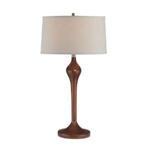 Lite Source 1 Light Walvia Wood Table Lamp Walnut Wood LS 