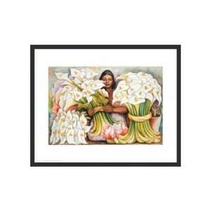 Rivera Vendedora El Alcatraces Framed Print   16 x 20  