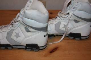 Converse Mens Size 11 White Hightop Football Spikes Cleats Turf  