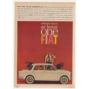   1962 Fiat 1100 Special Pay Tolls Cheerfully Print Ad