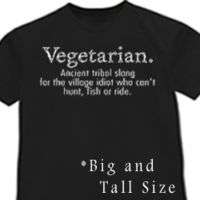 Vegetarian cant hunt funny Big and & Tall T shirt  