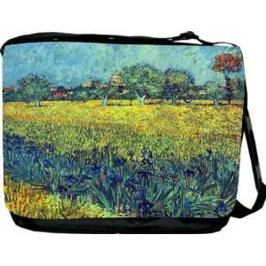  Van Gogh Art View of Arles with Irises Messenger Bag   Book 