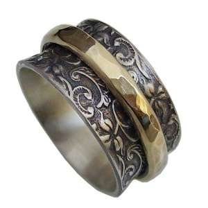 GOLD 14K Antique Vintage Exquisite Wedding Silver ring  