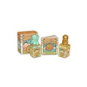 Pocket Buddha Kit of Aqua Peace and Gold Happiness 1.5 Inches Tall 