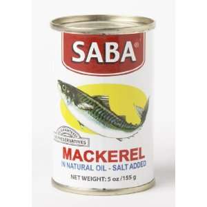 Saba Mackerel in Natural Oil Salt Added Grocery & Gourmet Food