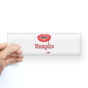    Bumper Sticker Clear Vampire Fangs Dracula 