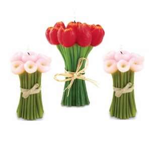 Valentine Gifts ~ Pink and Red Candles 3 Pc 