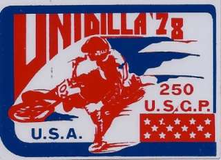 1978 AMA Supercross MX Unadilla 250 USGP original decal  