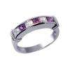Purple Amethyst & Russian Ice CZ Channel Band Ring s 8  