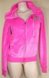Brand New Victoria Secret *PINK* Velour Bling I ♥ PARTYS Hoodie S *I 