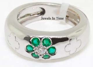 Van Cleef & Arpels Ring & Earring Set 18k Diamond & Emerald VCA