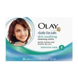 Olay, Daily Facials Cleansing Cloths, Skin Soothing For Sensitive Skin 