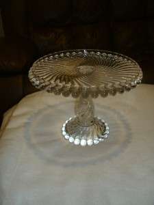 Early American Pattern Glass Cake Stand  NICE  