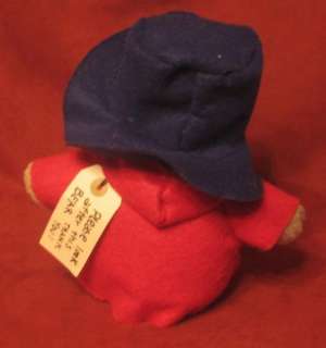  Plush Paddington Bear Tag Blue Hat Red Coat 10  