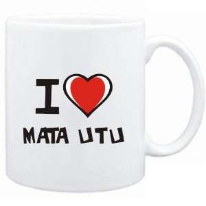  Mug White I love Mata Utu  Capitals