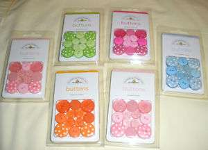 NEW Doodlebug Design Buttons 24 pieces Variety Colors  