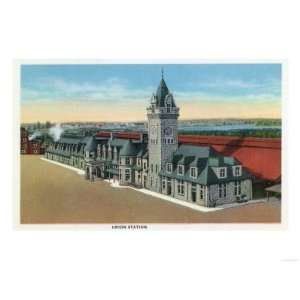 Portland, Maine   Exterior View of Union Station Giclee Poster Print 