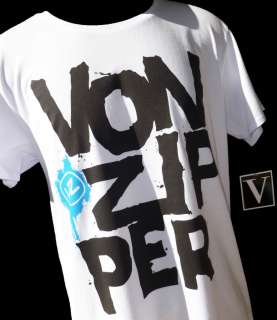   TAGS VON ZIPPER VZ MENS (XL) DRIPPING WHITE T SHIRT TEE TOP  