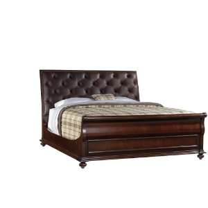  City Club Saville Leather Sleigh Bed, California King 
