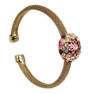   Kada/bracelet with Pink Enamel and Stone Work   SHJ 