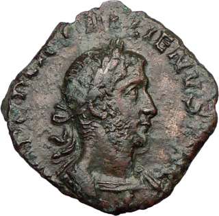 GALLIENUS 253AD Rare SESTERTIUS Authentic Ancient Roman Coin Soldier w 