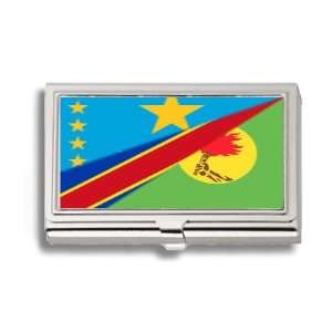  DRC Congo History Flag Business Card Holder Metal Case 