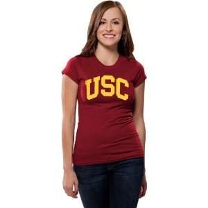   USC Trojans Womens Cardinal Varsity Team Arch T Shirt Sports