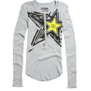   Rockstar Henley Long Sleeve Shirt   X Large/Heather Grey Automotive