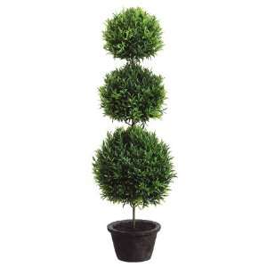  33 Artificial Potted Triple Ball Rosemary Topiary