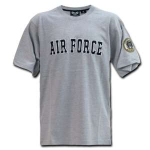  US AIR FORCE GRAY Applique Text Military T Shirts MEDIUM 