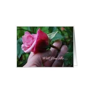  Flower Girl Invitation, Hand Picking Pink Rose Card 