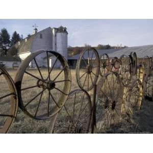  Wheel Fence Barn, Uniontown, Washington, USA Premium 