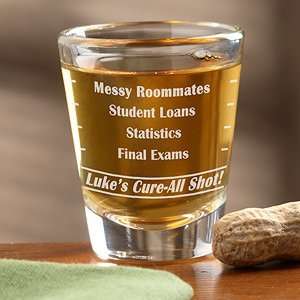    Personalized Shot Glass   College Troubles