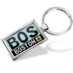 Keychain Airport code BOS / Boston country United States   Hand 