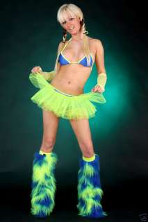 FC Rave Clubbing Outfit Ravewear BLUE + UV YELL 8 10  