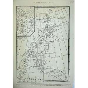   1876 North Pole Expedition Map Route Greenland Lincoln