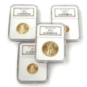  2007 4pc Gold American Eagle Set NGC MS70 Sports 