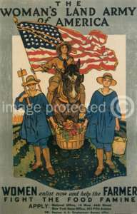 Womans Land Army America WWi US Military Vintage Poster  
