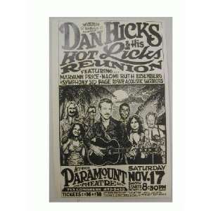 Dan Hicks and His Hot Licks Handbill Poster