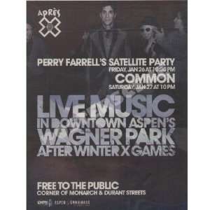  Perry Farrell Common Aspen Concert Promo Ad Poster