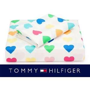  Tommy Hilfiger Hearts Bed Sheets   4pc Love Bedding   Full 