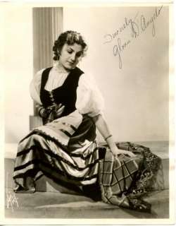 GLORIA DANGELO 1940s SIGNED original AUTOGRAPHED Opera  