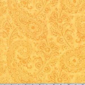  45 Wide Moda Portugal Paisley Tonal Gold Fabric By The 