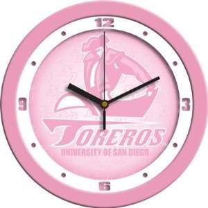  San Diego Toreros Pink 12 Wall Clock