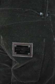   Dolce & Gabbana 14 Classic Leather Trim Cord Jeans US 30 EU 46  