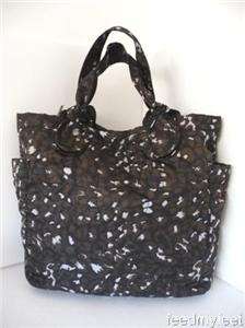   Marc Jacobs Pretty Nylon Black Animal Print Tote Shopper Handbag Purse