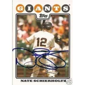 Nate Schierholtz Signed S.F. Giants 2008 Topps Card  