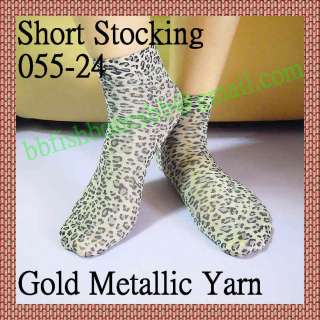 pair Short Stocking Socks Anklet silk Black Leopard  
