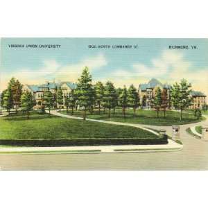 1940s Vintage Postcard Virginia Union University (1500 North Lombardy 
