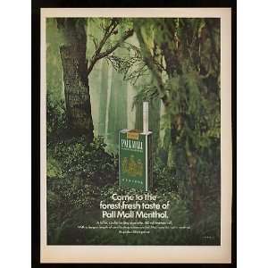  1967 Pall Mall Menthol Cigarette Forest Print Ad (10926 